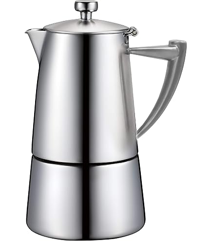 mokani☆ Amazon.com: CUISINOX Roma Satin Stainless Steel Moka Pot Stovetop